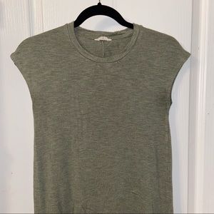 Madewell army green midi cotton dress